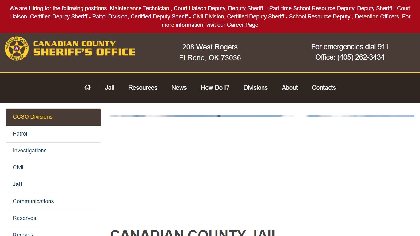 Jail Information - Canadian County Sheriff's Office